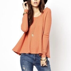We the Free | Women's Tangerine Long Sleeve Swing Top | Size Small